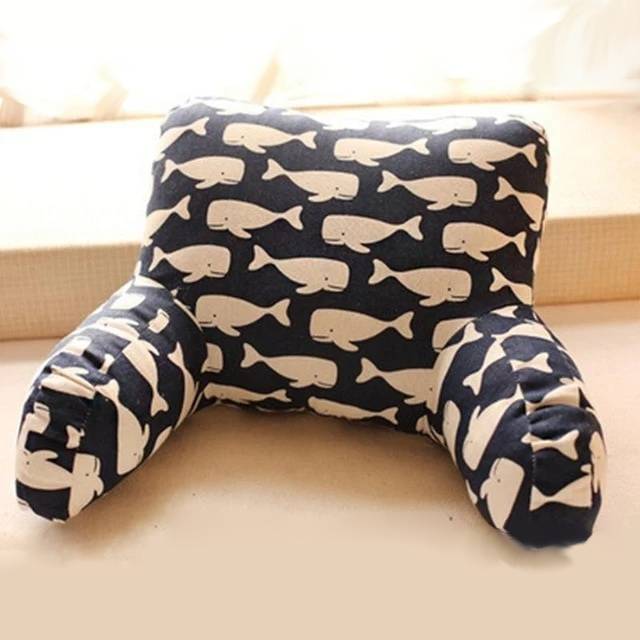 Coussin de lecture avec accoudoirs motifs