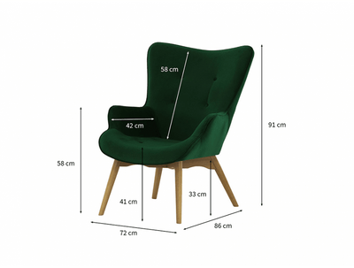 Dimensions du fauteuil de lecture vintage