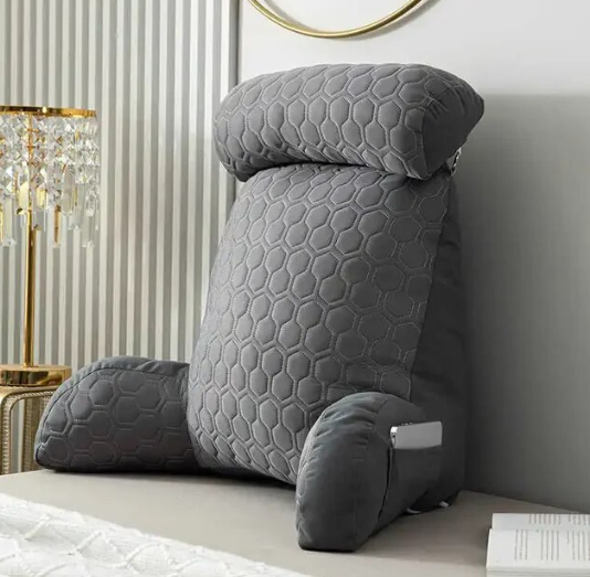 Gray reading cushion