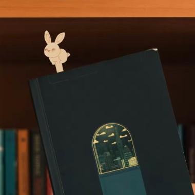 Marque page lapin en bois