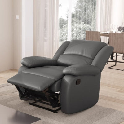 Faux leather reading armchair