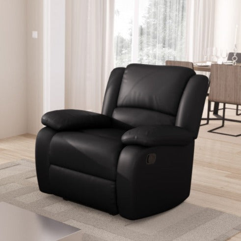 Faux leather reading armchair