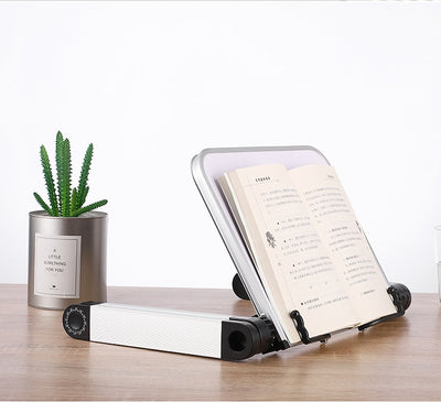 White hinged book stand