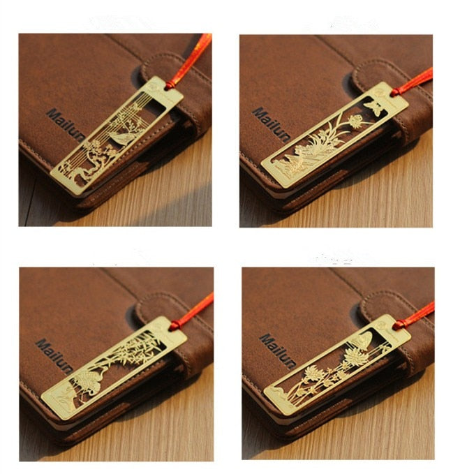 Lot De 4 Marque-pages Magnétiques En Cuir - Design élégant, Maintien Ferme - Cadeau Idéal Pour Les Lecteurs - 12