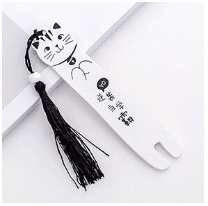 White cat bookmark