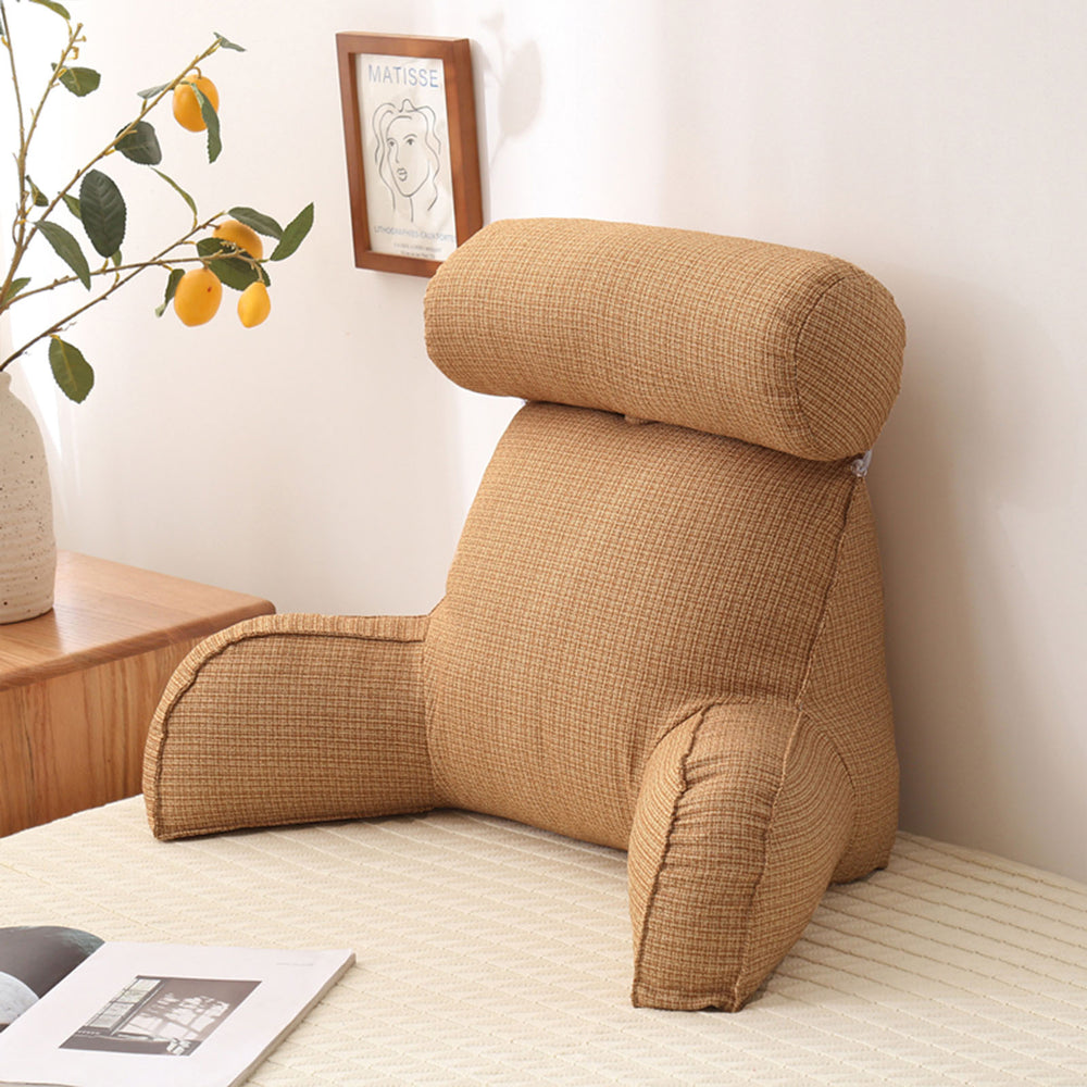 Coussin De Lit Triangulaire Grand Format - Support Pour Dos, Nuque - Taille 80x20x50 Cm - En Coton/lin, Lavable