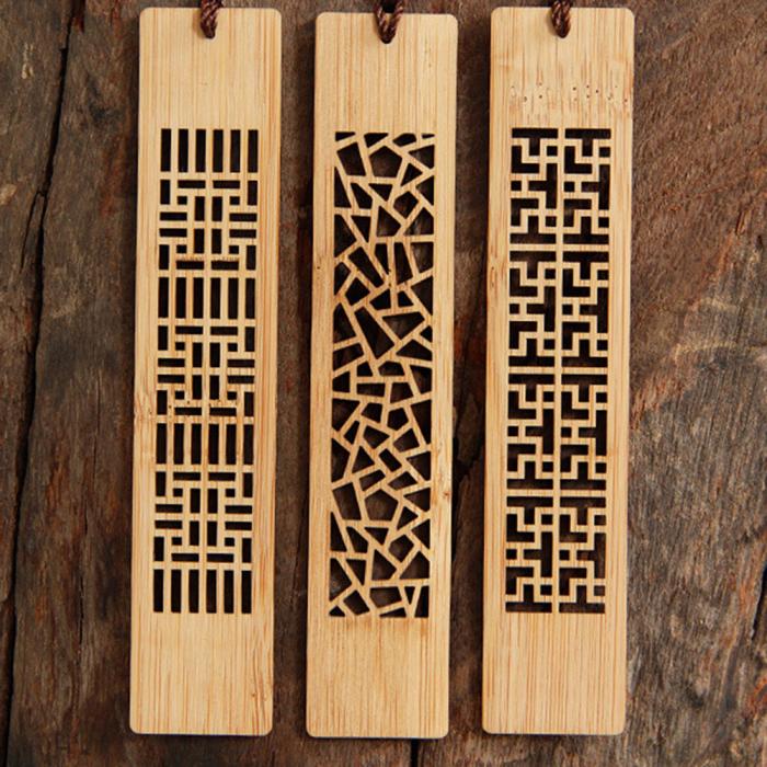 Geometric wooden bookmark