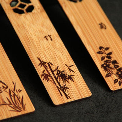 Wooden plant bookmarks