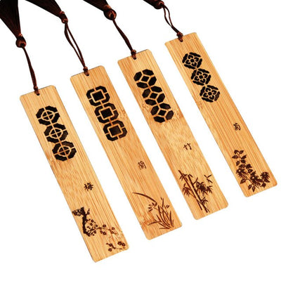 Wooden plant bookmarks