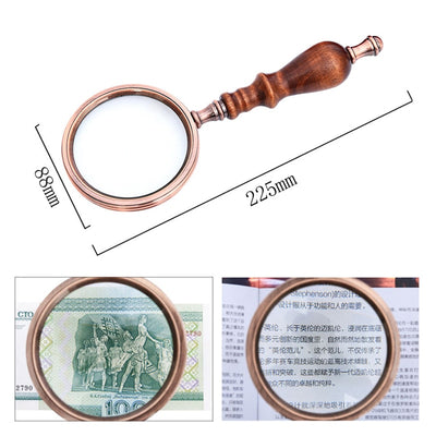 Vintage wooden reading magnifying glass