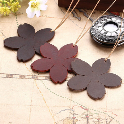 Leather flower bookmark
