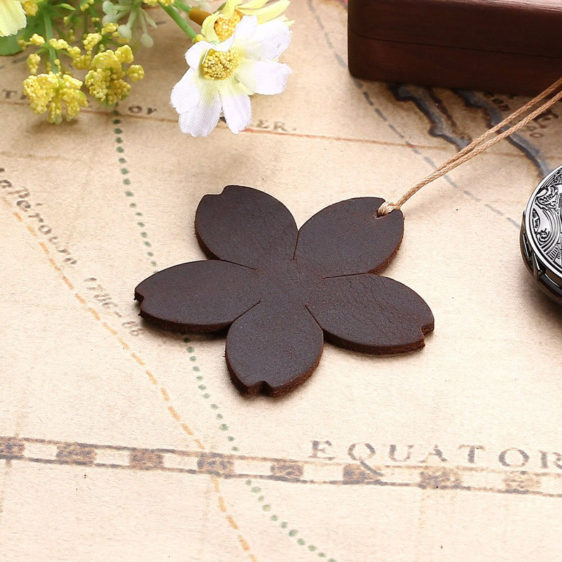 Leather flower bookmark