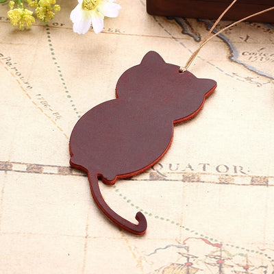 Leather cat bookmark