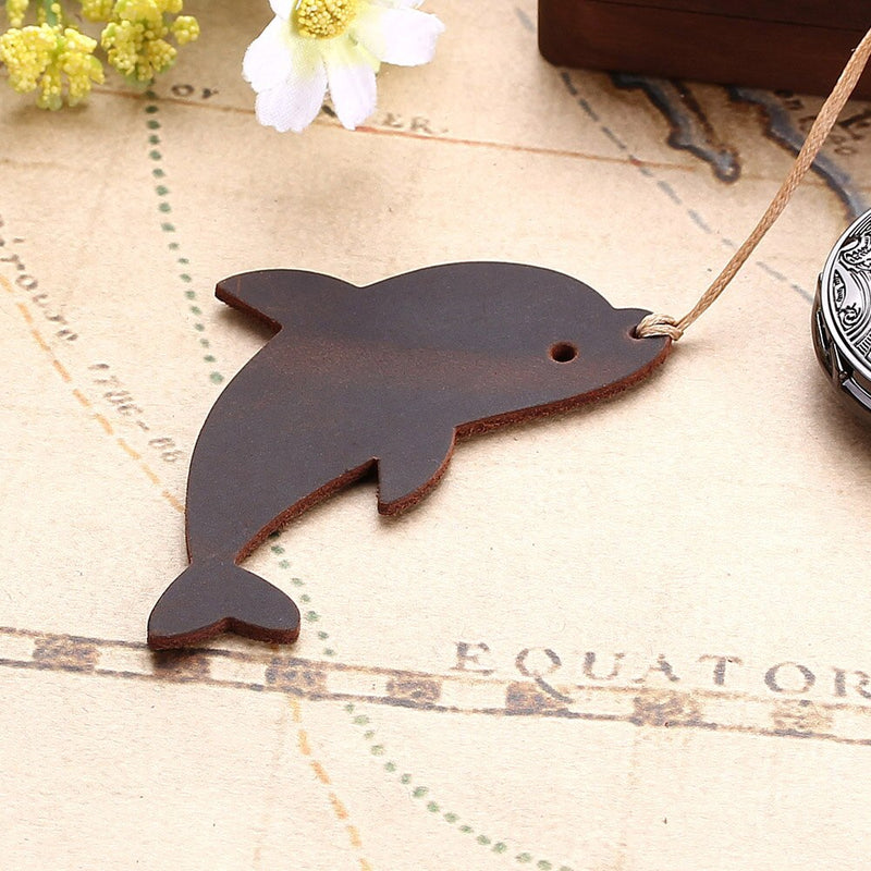 Leather dolphin bookmark